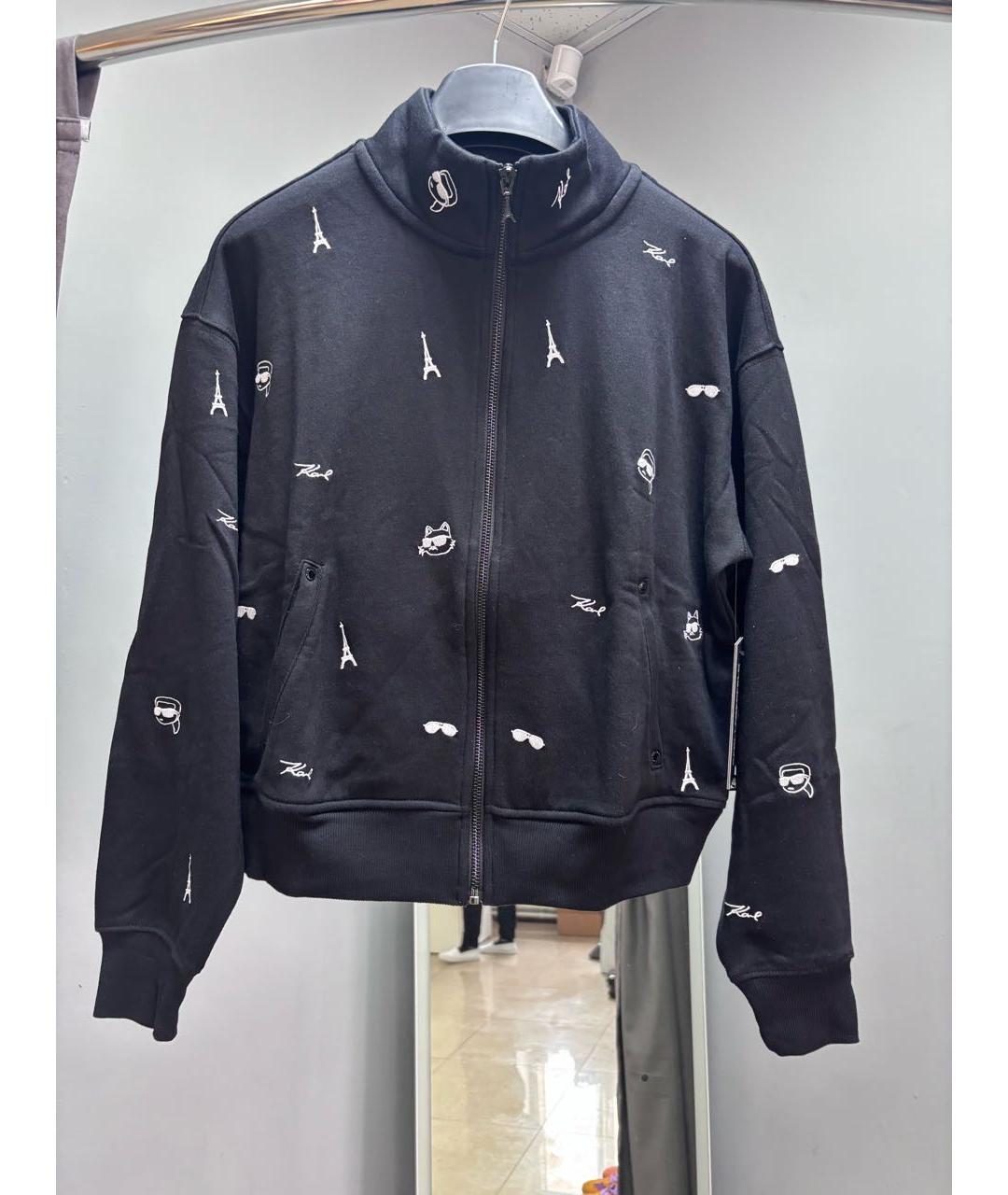 KARL LAGERFELD Черный хлопко-эластановый костюм с брюками, фото 6