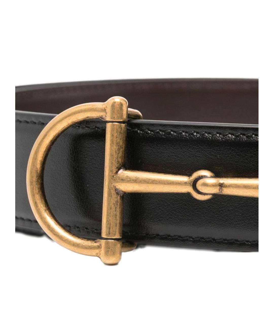 GUCCI Черный кожаный ремень, фото 3