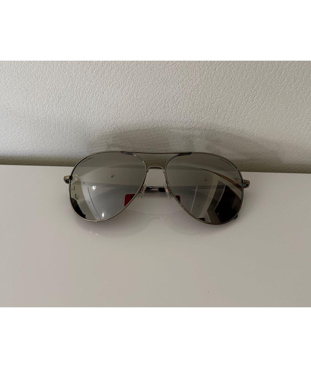 CHANEL Коричневые металлические солнцезащитные очки, фото 8