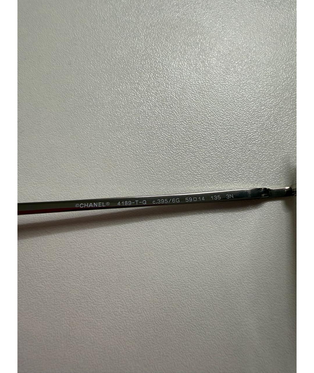 CHANEL Коричневые металлические солнцезащитные очки, фото 5