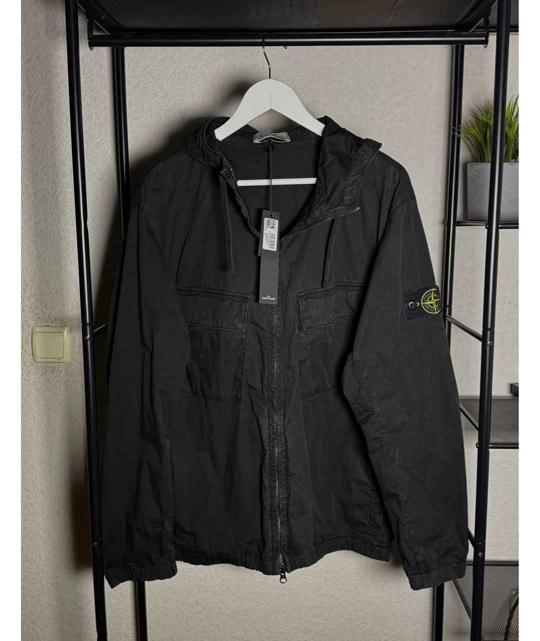 STONE ISLAND Черная хлопковая куртка, фото 5