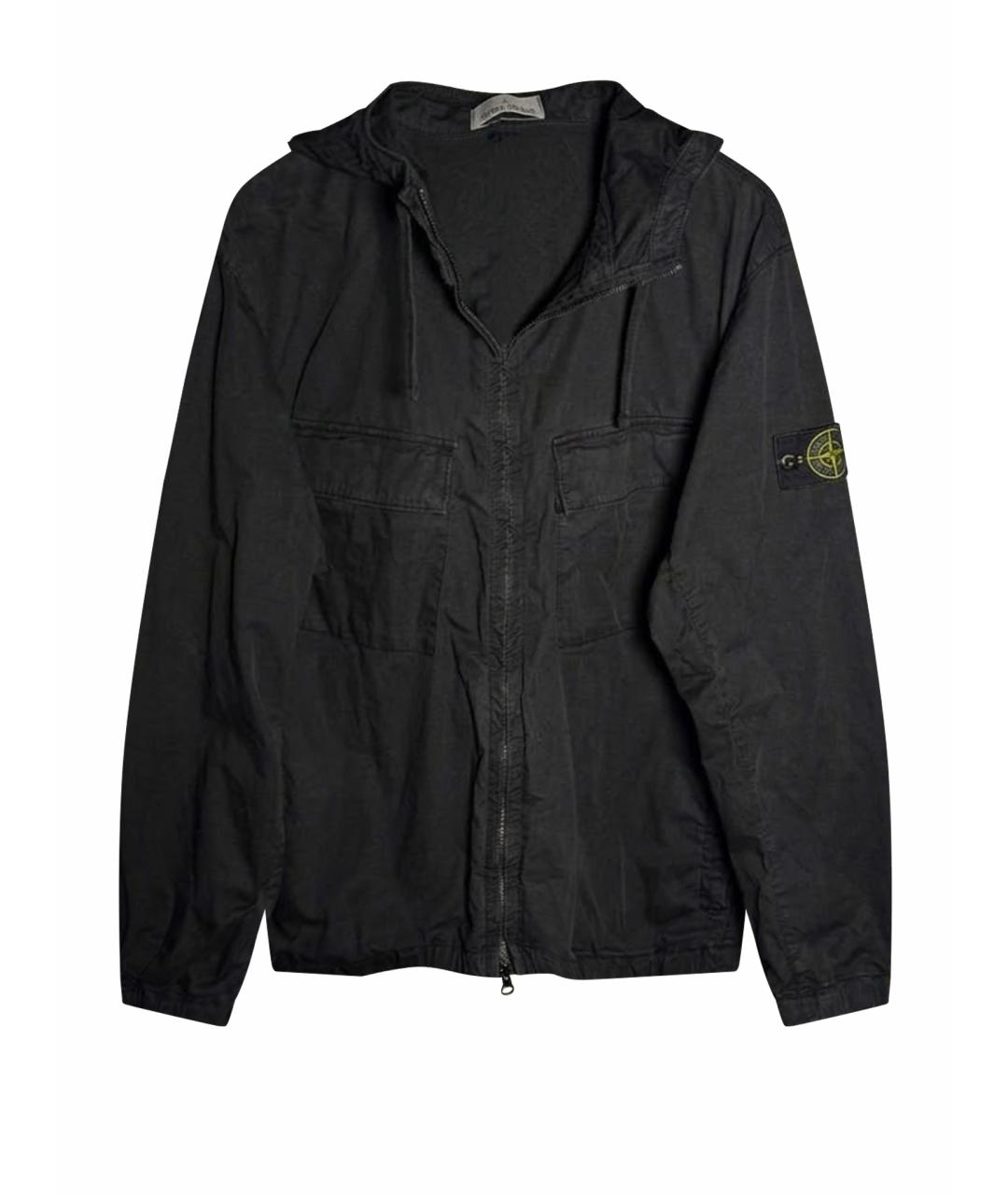 STONE ISLAND Черная хлопковая куртка, фото 1
