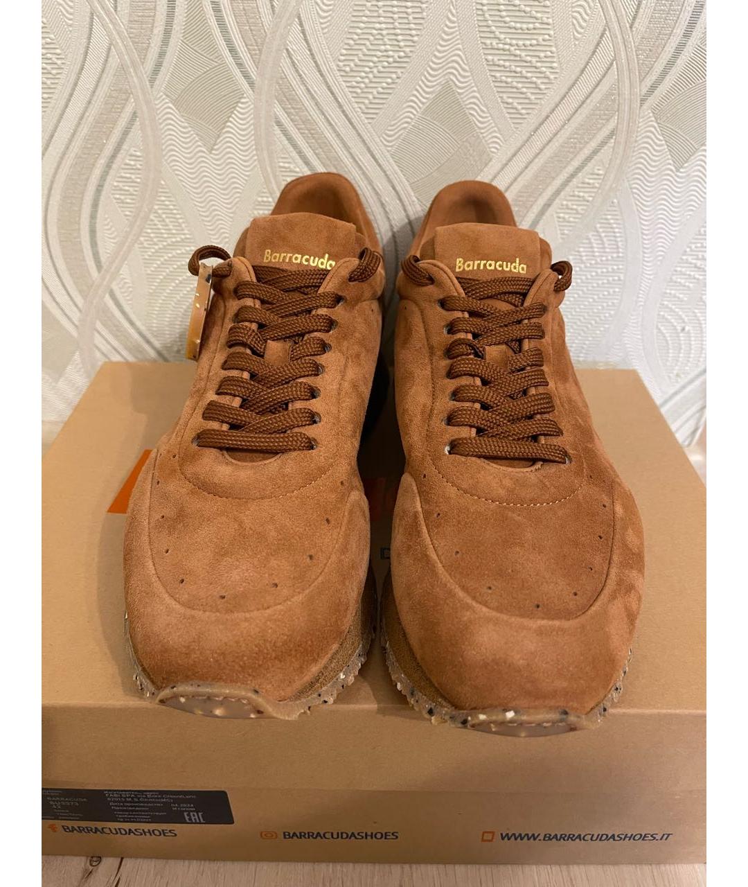 BARRACUDA Коричневые замшевые низкие кроссовки / кеды, фото 2