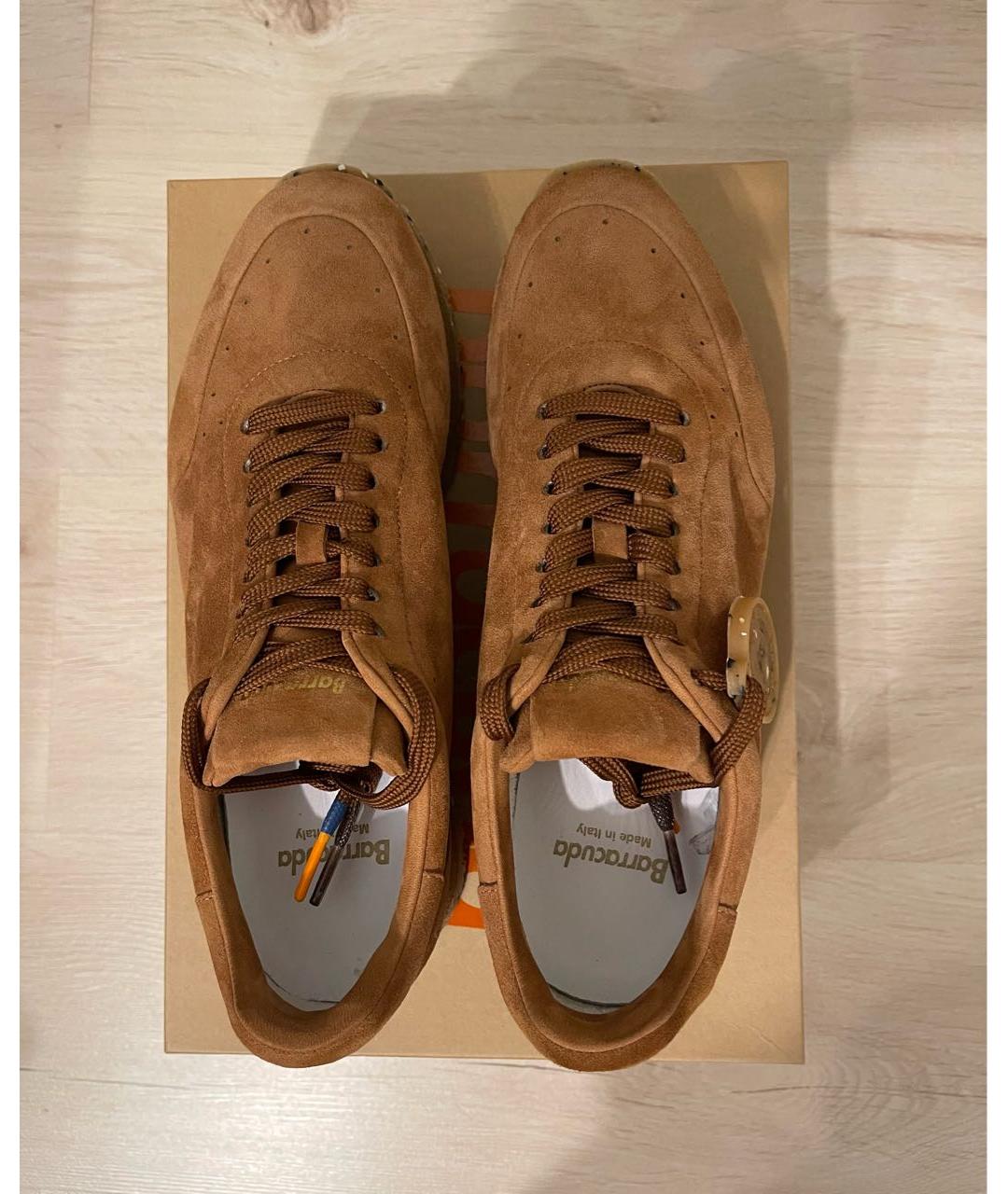 BARRACUDA Коричневые замшевые низкие кроссовки / кеды, фото 3