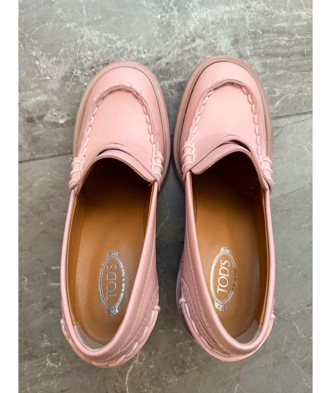 TOD'S Розовые кожаные ботильоны, фото 6