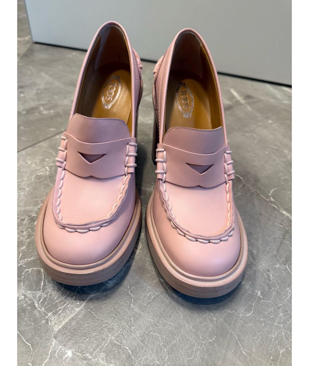 TOD'S Розовые кожаные ботильоны, фото 2