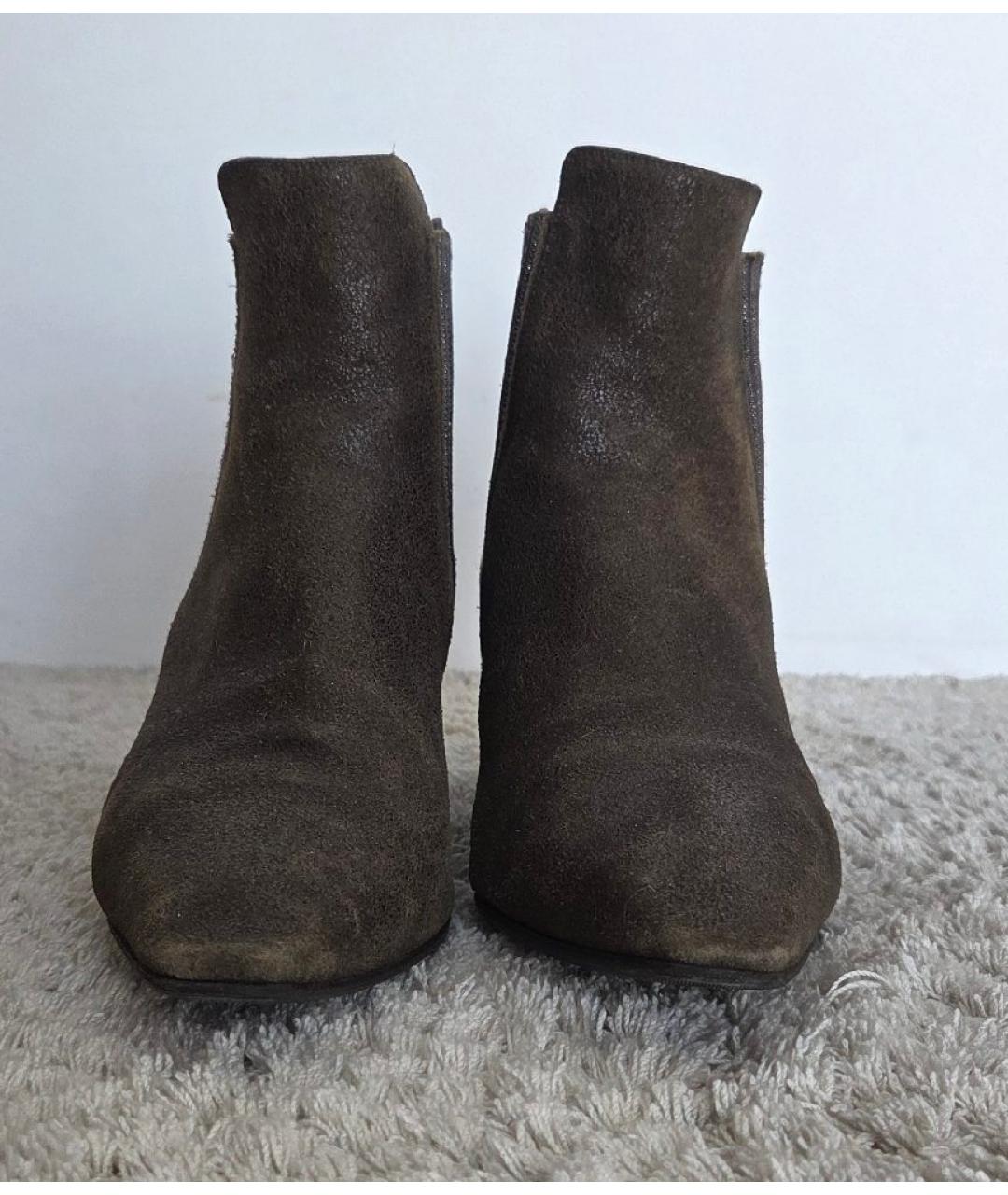 BRUNELLO CUCINELLI Коричневые кожаные ботильоны, фото 2
