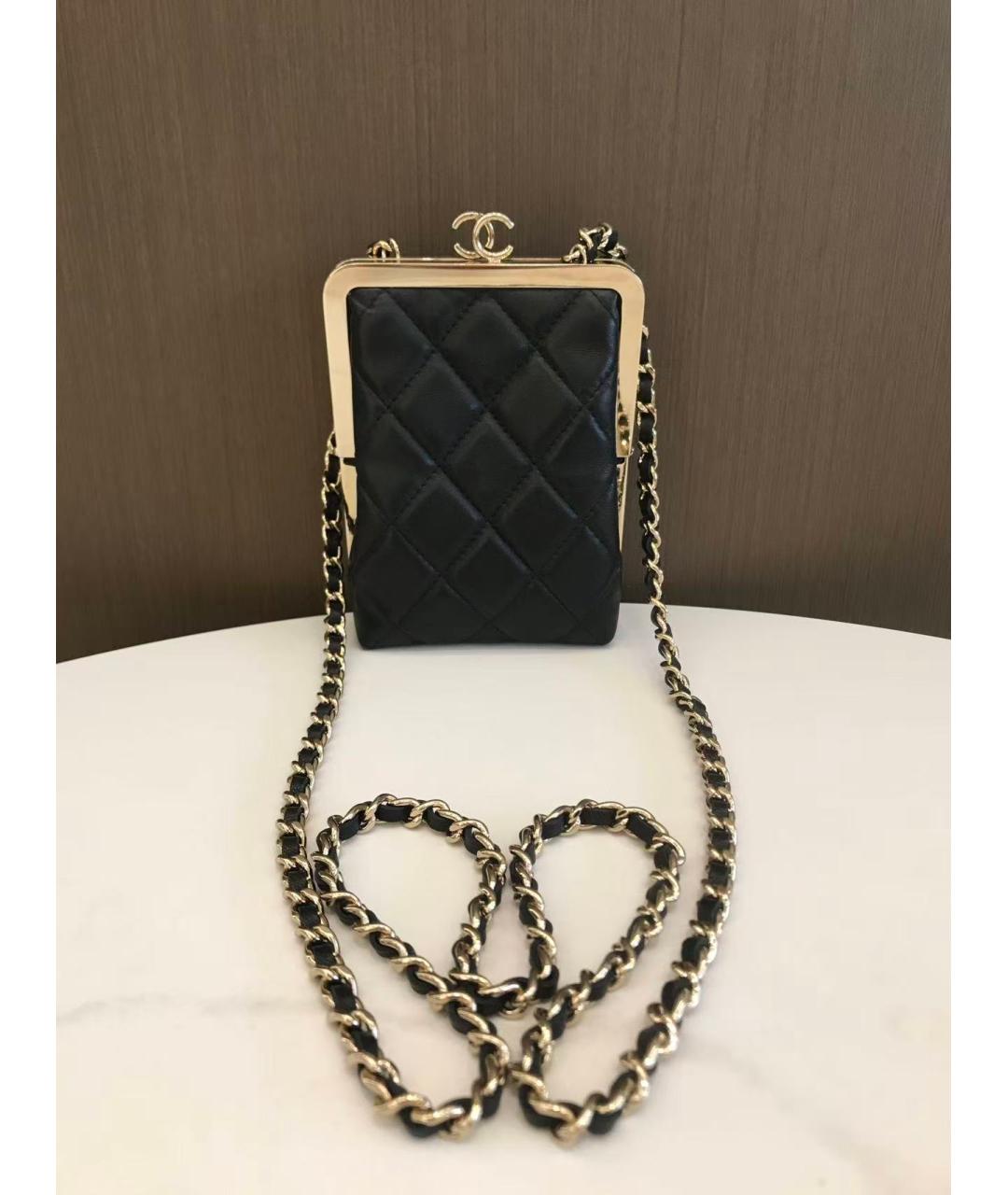 CHANEL Черная кожаная сумка через плечо, фото 2