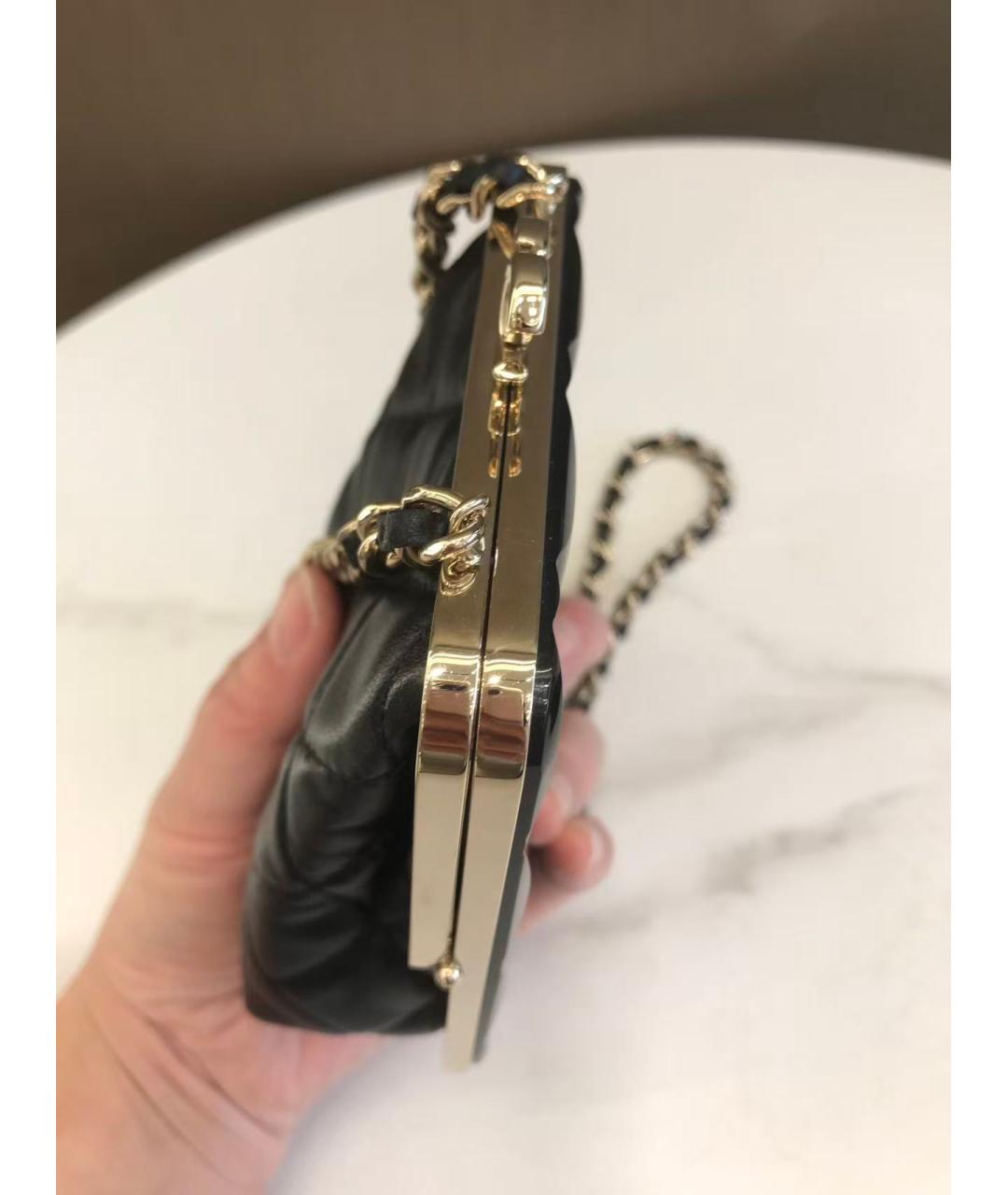 CHANEL Черная кожаная сумка через плечо, фото 6