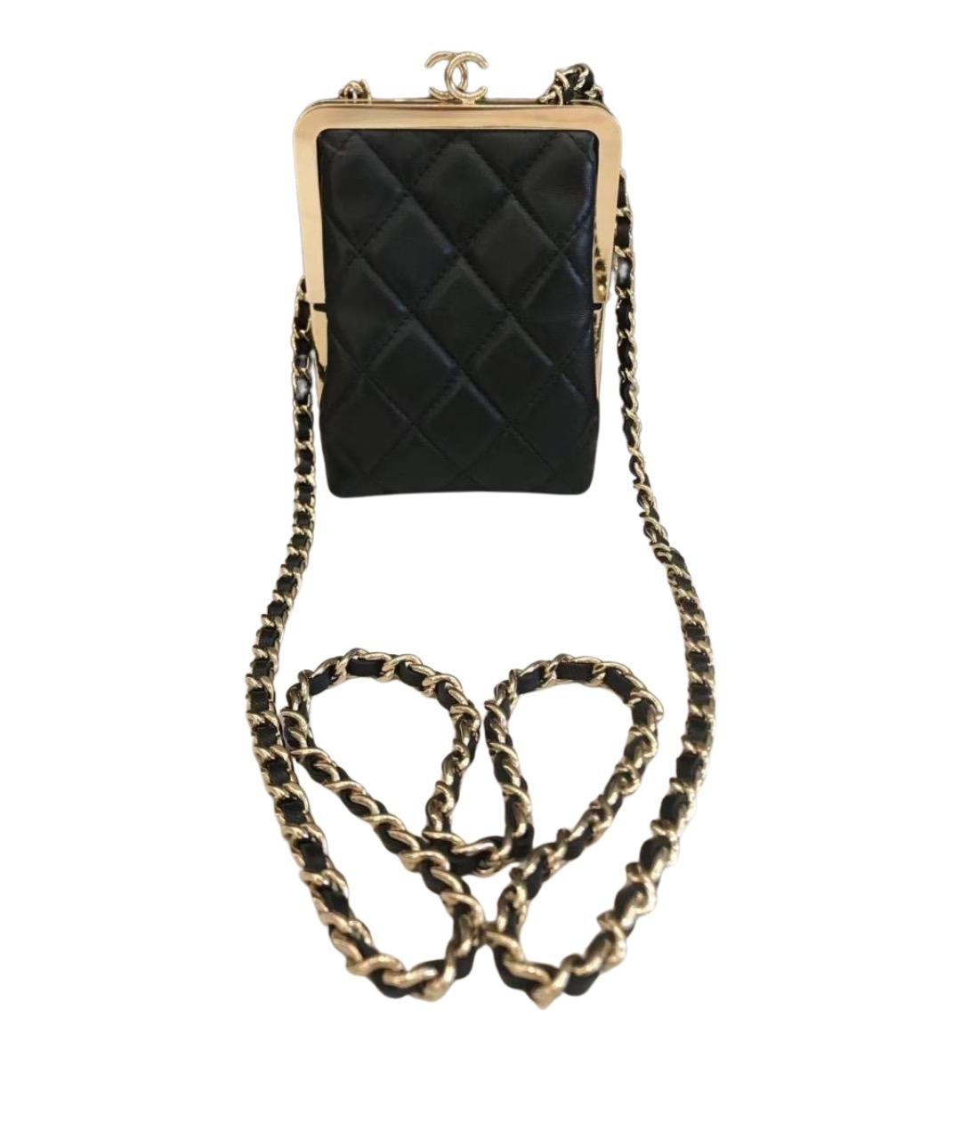 CHANEL Черная кожаная сумка через плечо, фото 1