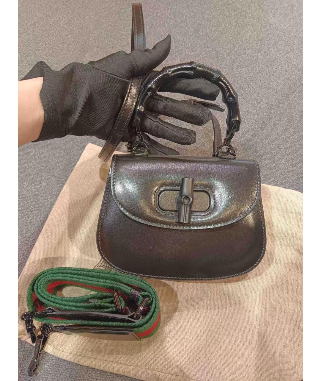 GUCCI Коричневая кожаная сумка через плечо, фото 2