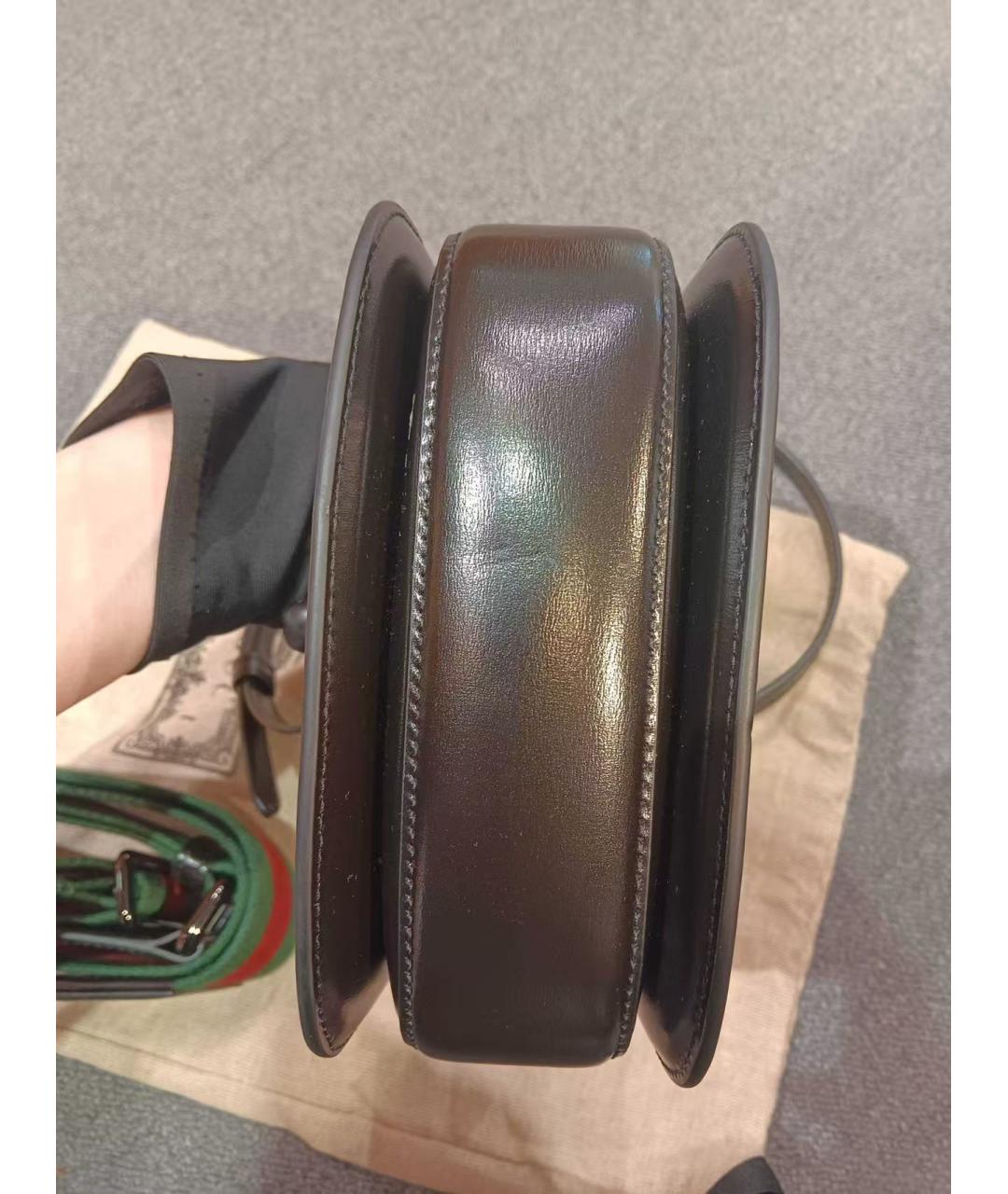 GUCCI Коричневая кожаная сумка через плечо, фото 5