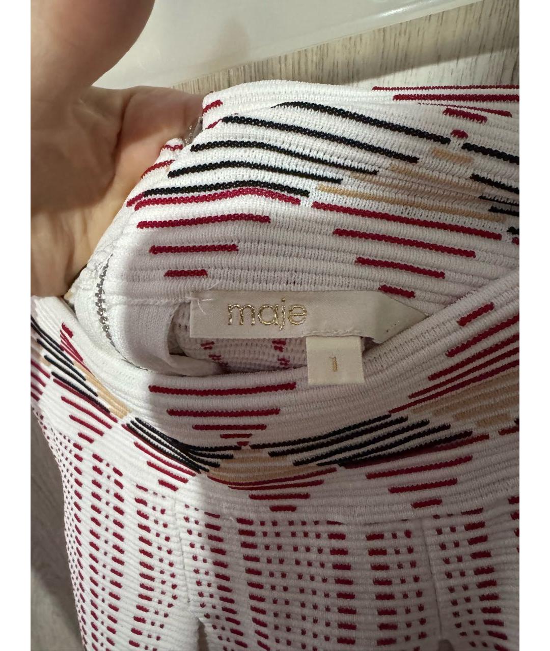 MAJE Белая вискозная юбка миди, фото 3