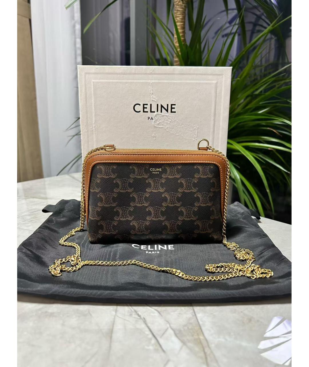 CELINE Коричневая сумка через плечо, фото 9