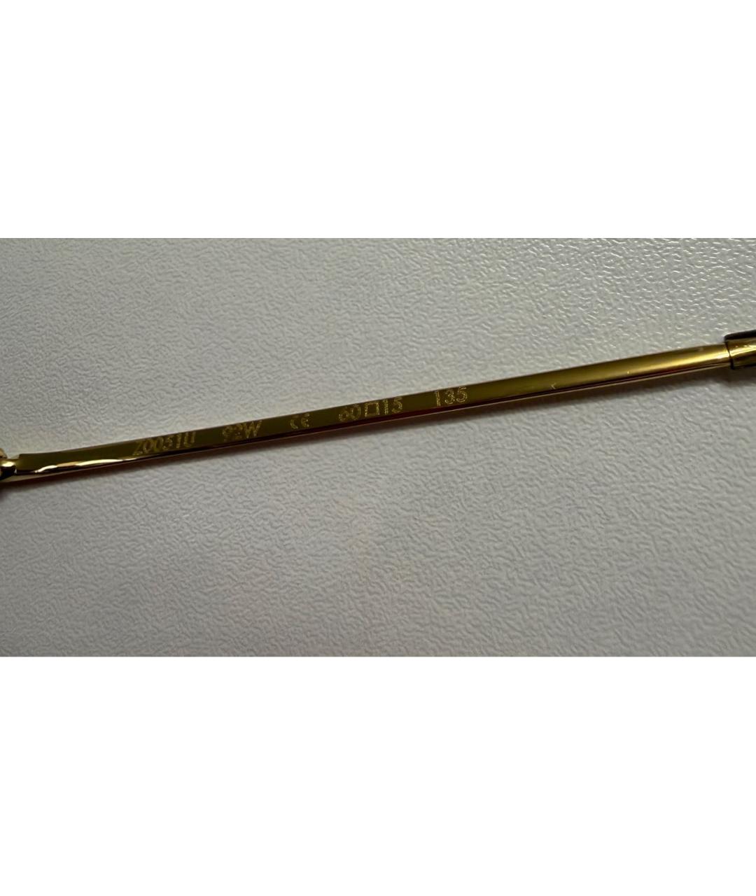 LOUIS VUITTON Золотые металлические солнцезащитные очки, фото 7