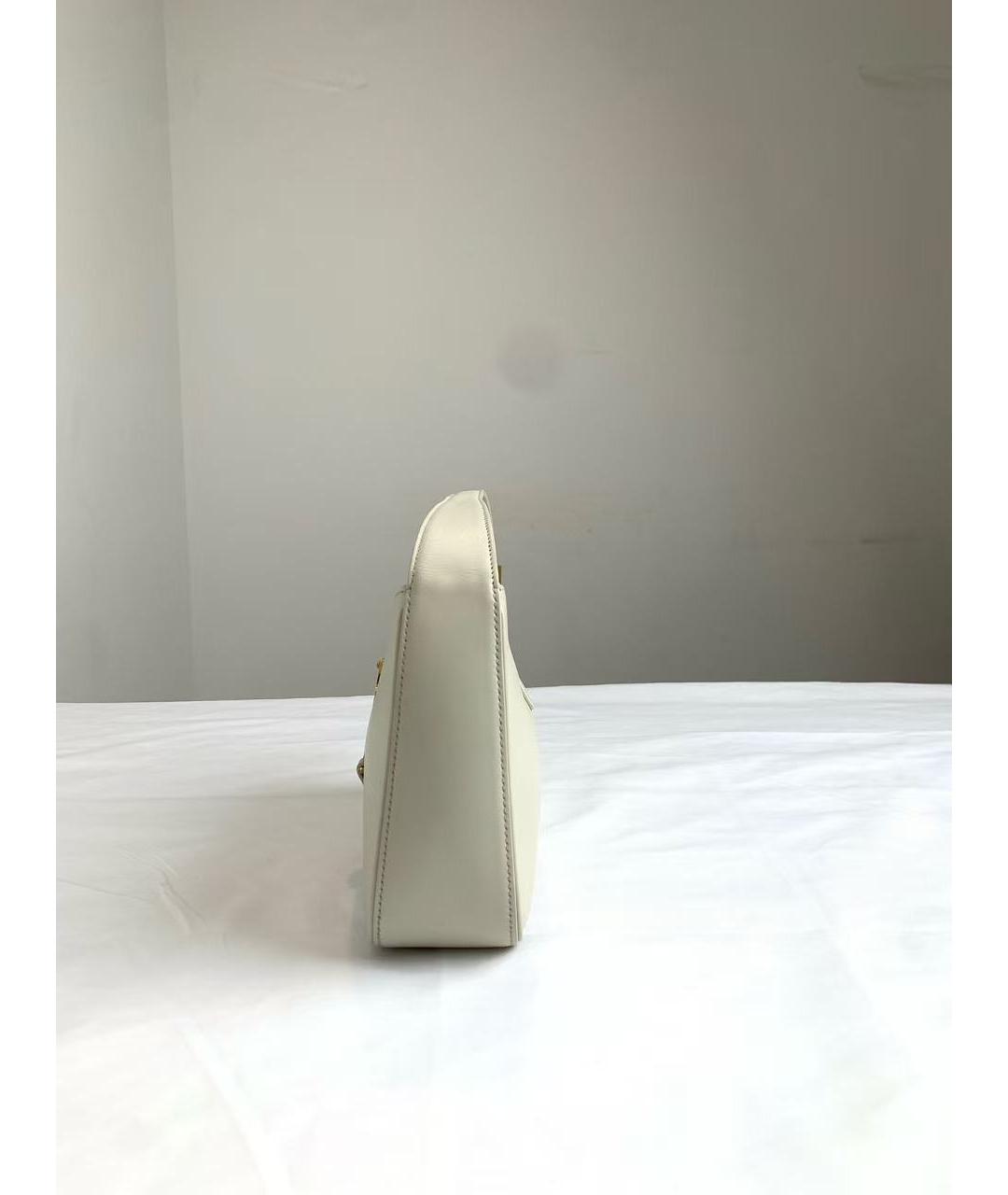 SAINT LAURENT Белая кожаная сумка через плечо, фото 4