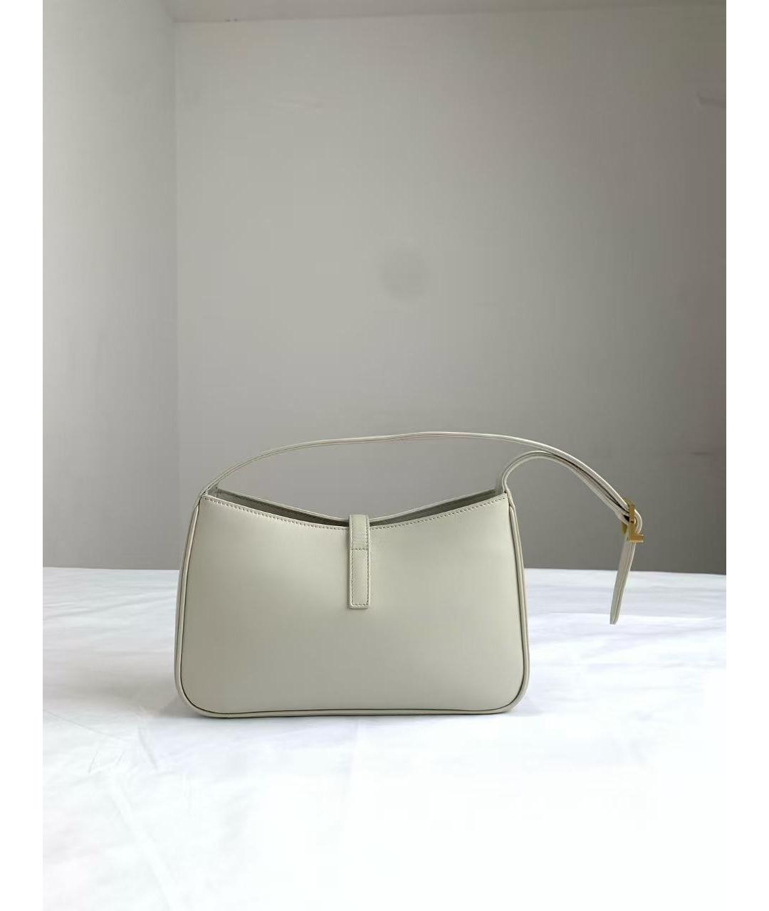 SAINT LAURENT Белая кожаная сумка через плечо, фото 3