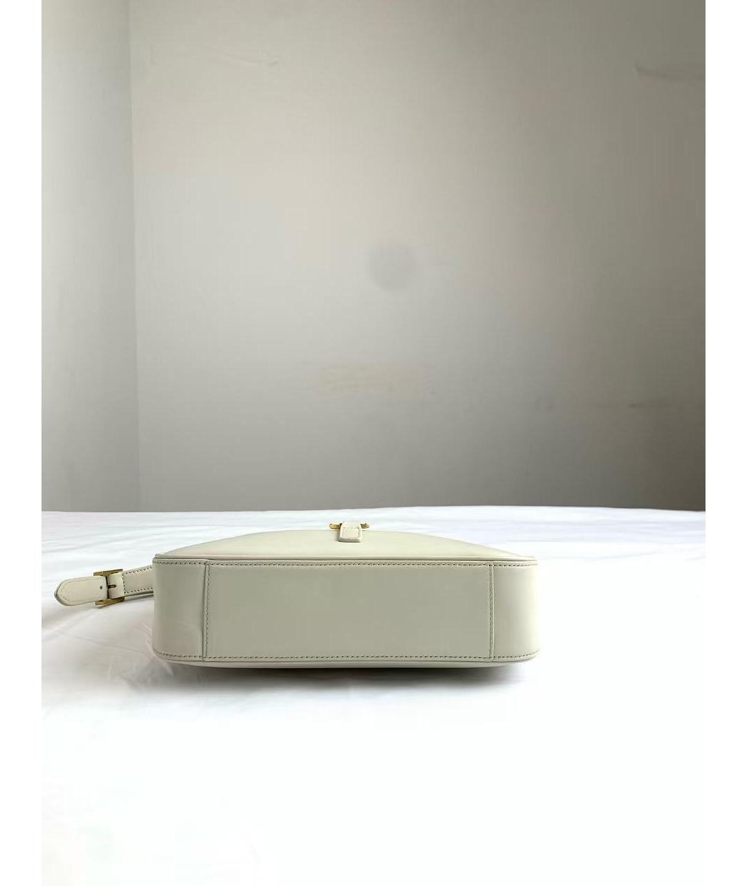 SAINT LAURENT Белая кожаная сумка через плечо, фото 5