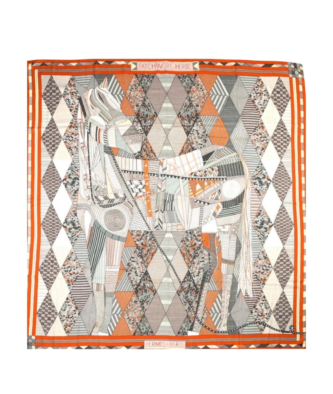 HERMES Мульти кашемировый платок, фото 1