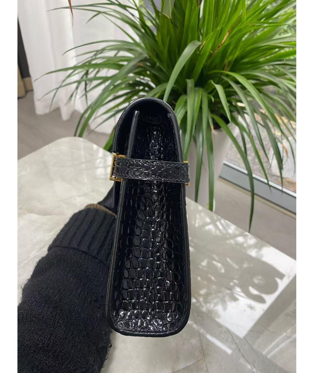 SAINT LAURENT Черная кожаная сумка через плечо, фото 5