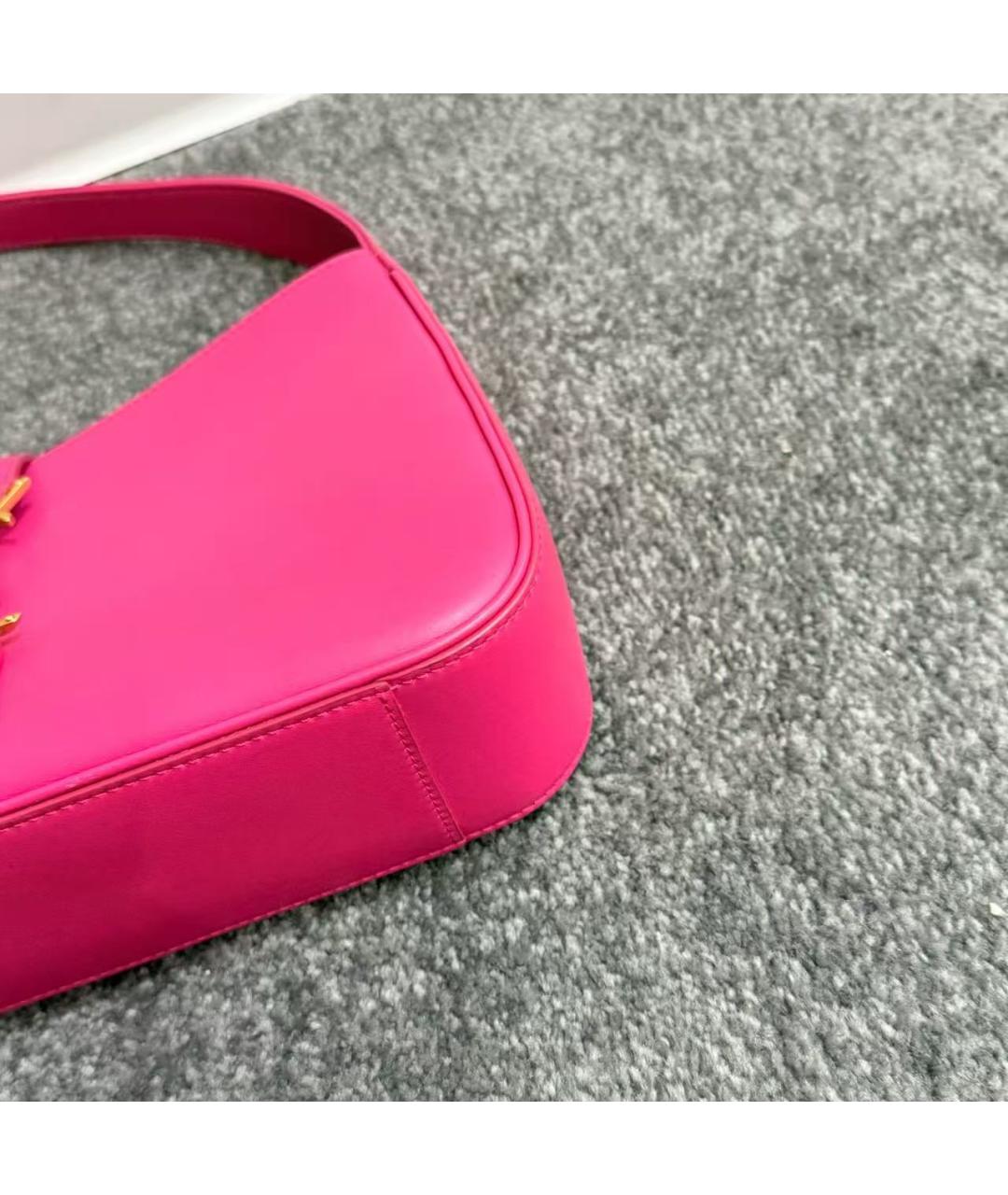 SAINT LAURENT Фуксия кожаная сумка через плечо, фото 5