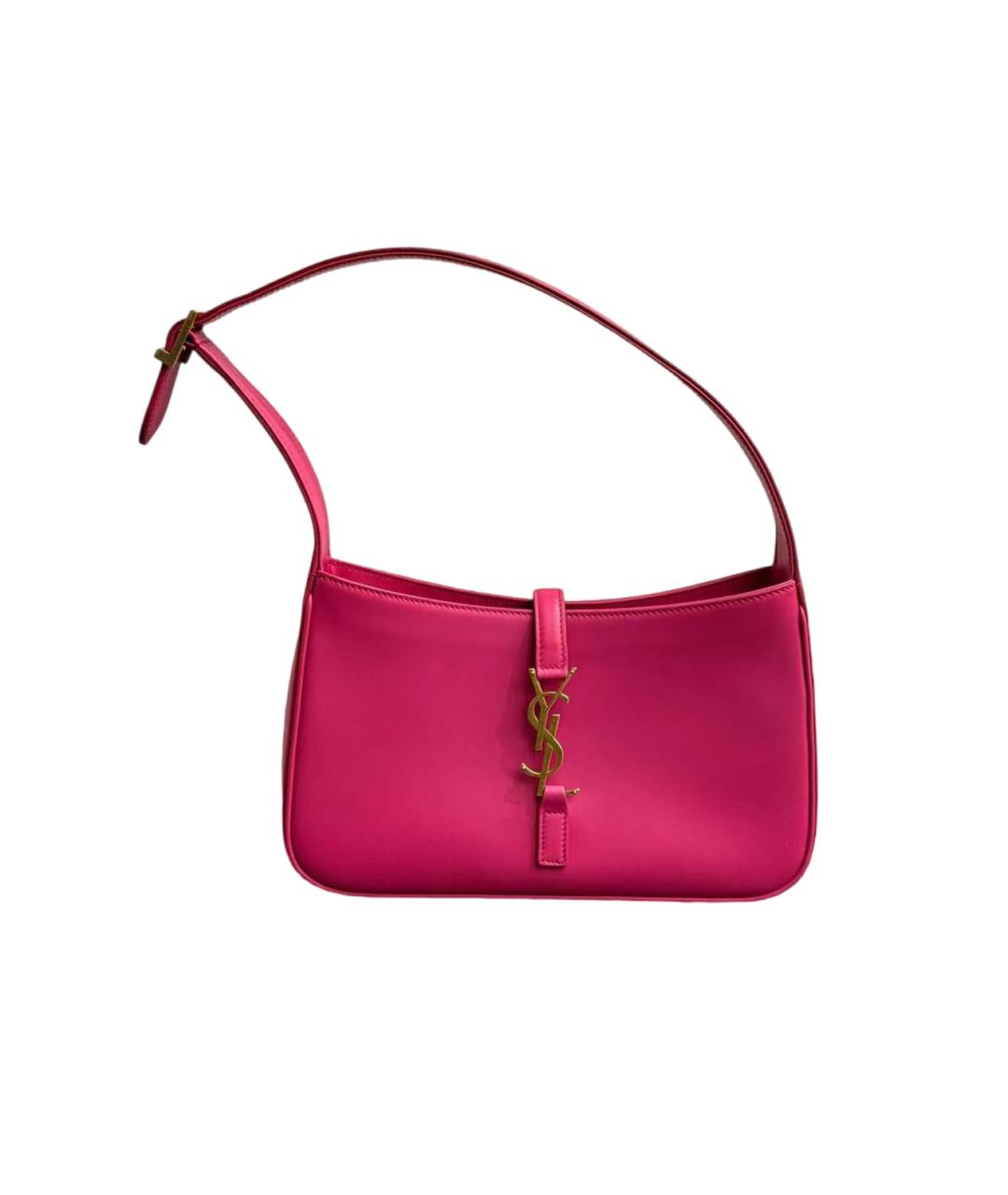 SAINT LAURENT Фуксия кожаная сумка через плечо, фото 6
