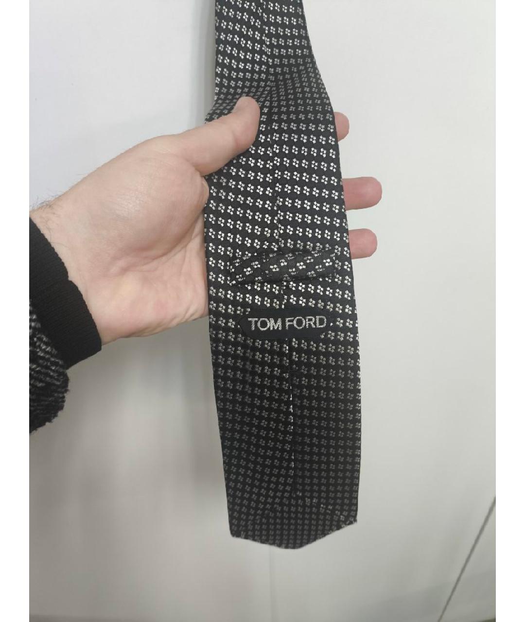 TOM FORD Серый шелковый галстук, фото 2