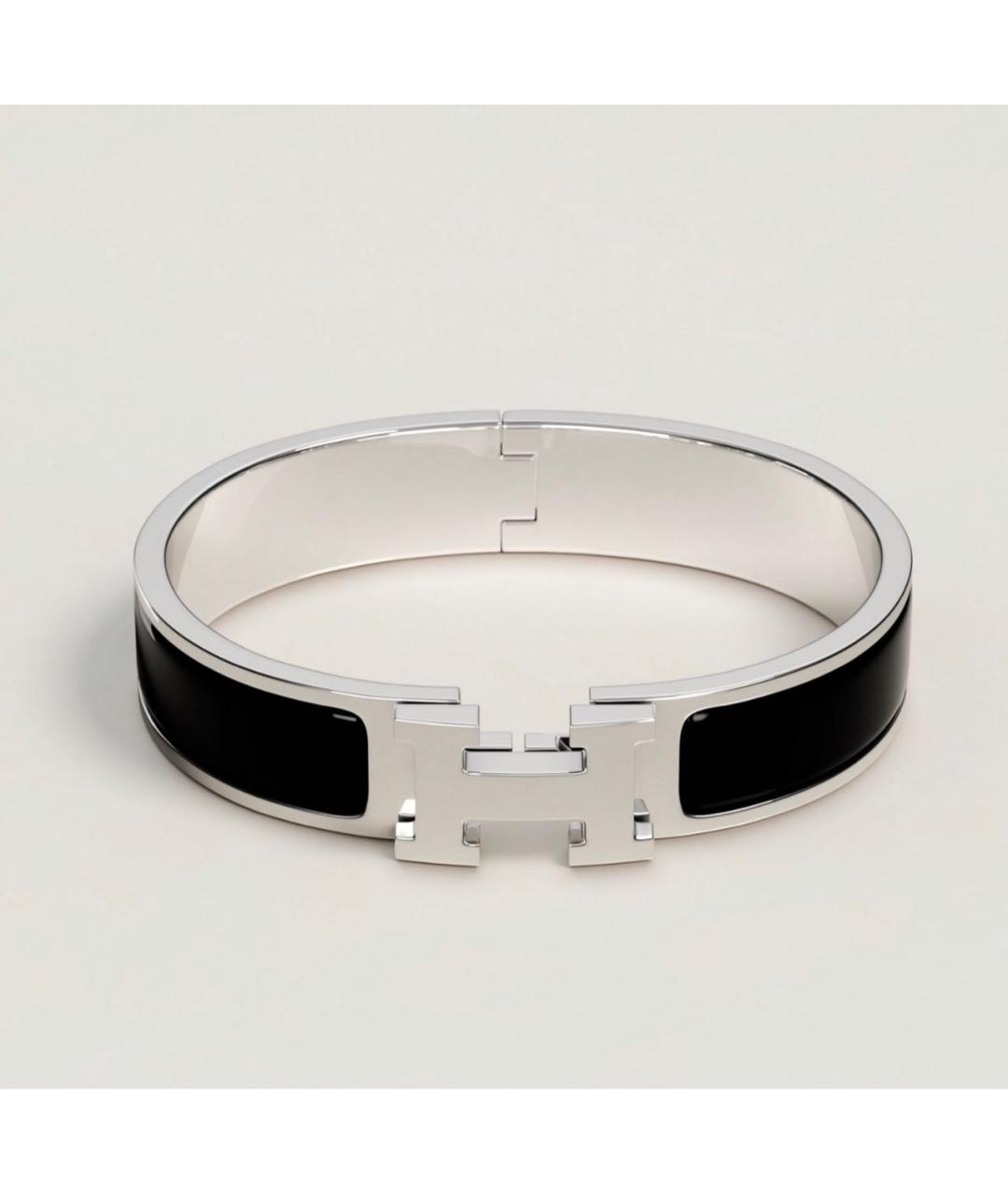 HERMES Черный металлический браслет, фото 1