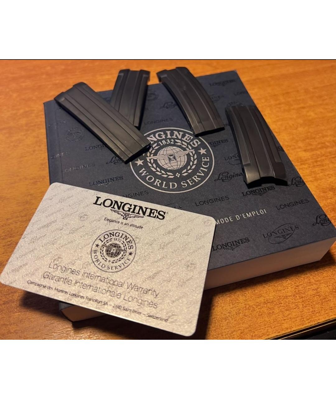LONGINES Черные стальные часы, фото 4