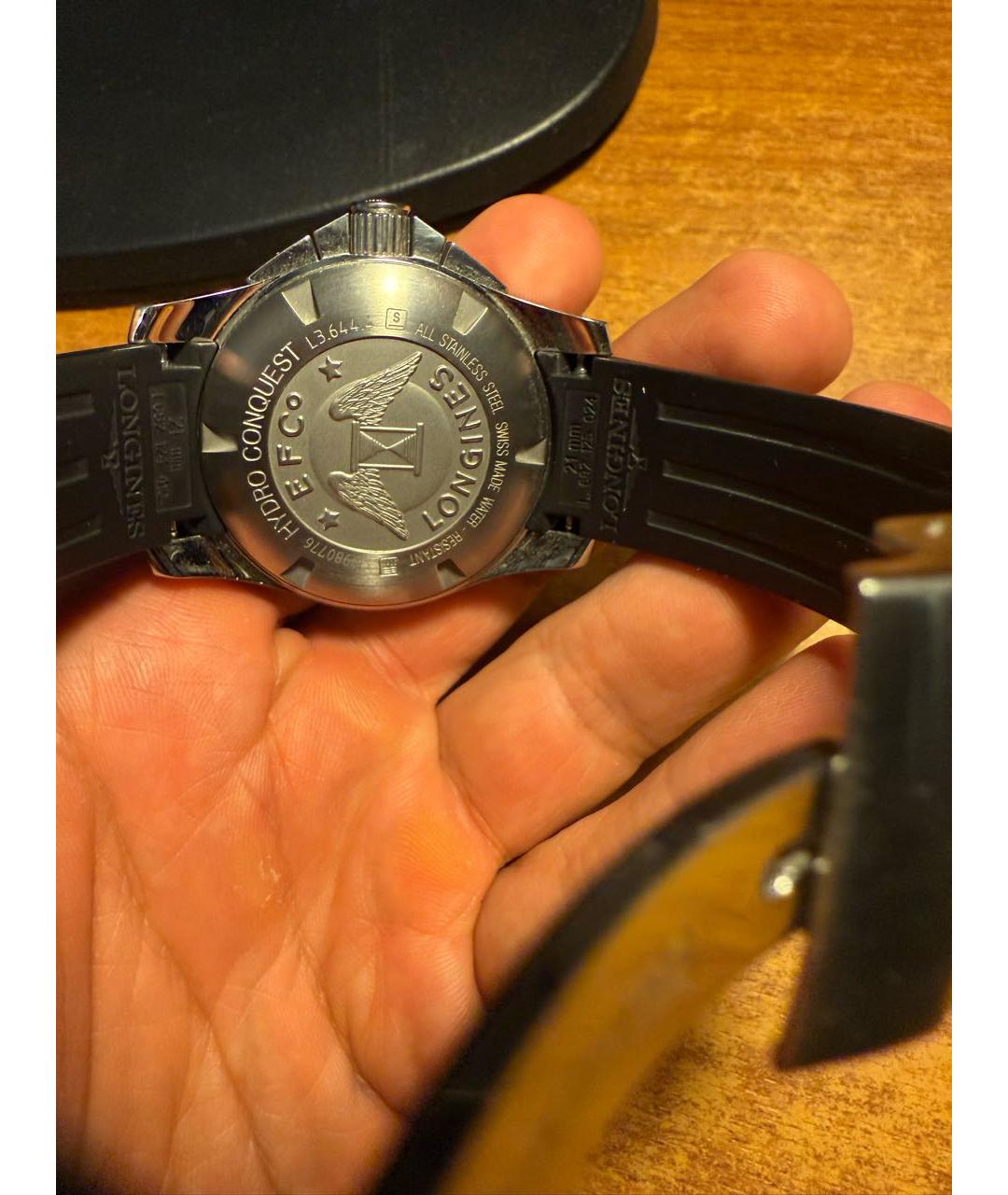 LONGINES Черные стальные часы, фото 2