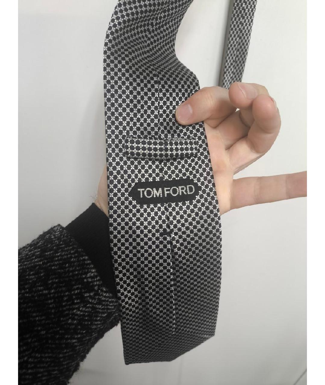 TOM FORD Серебрянный шелковый галстук, фото 2