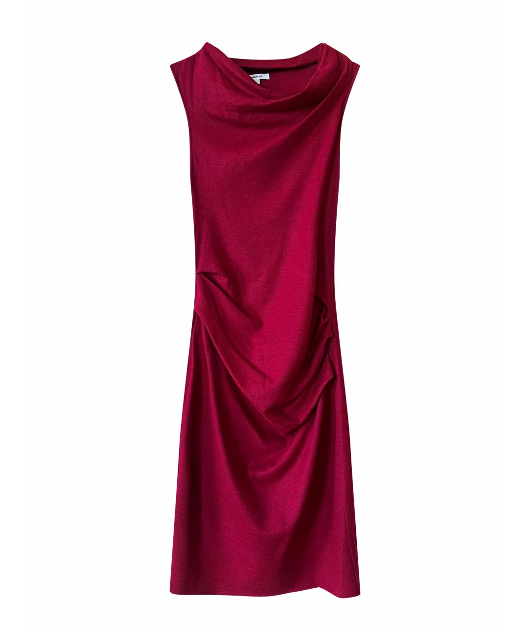 HELMUT LANG Бордовое шерстяное повседневное платье, фото 1