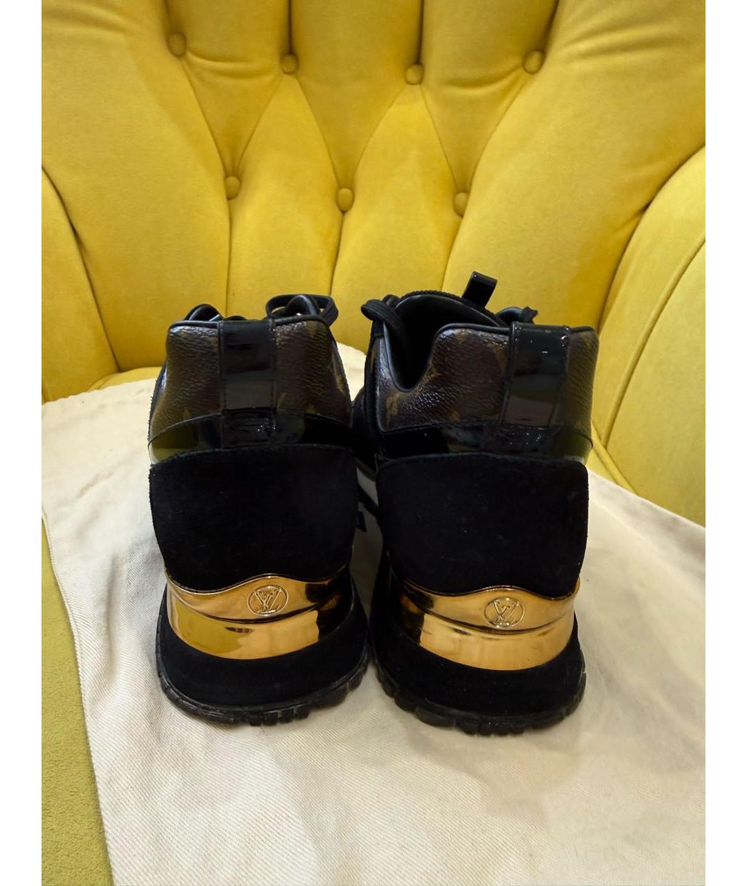 LOUIS VUITTON Черные кожаные кроссовки, фото 3