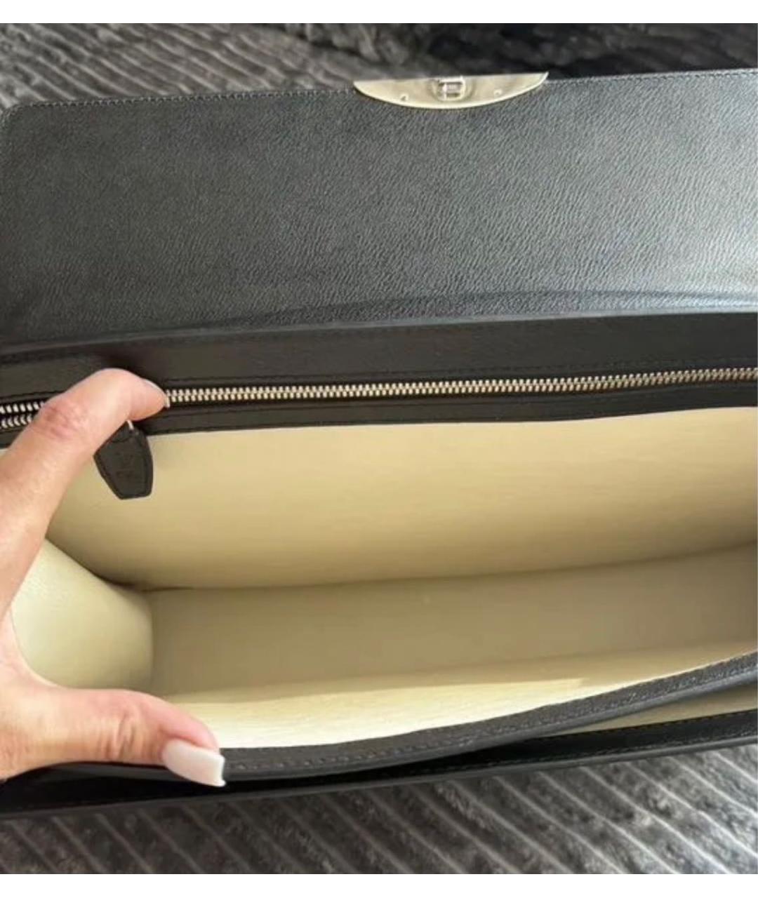 BRIONI Черный кожаный портфель, фото 3