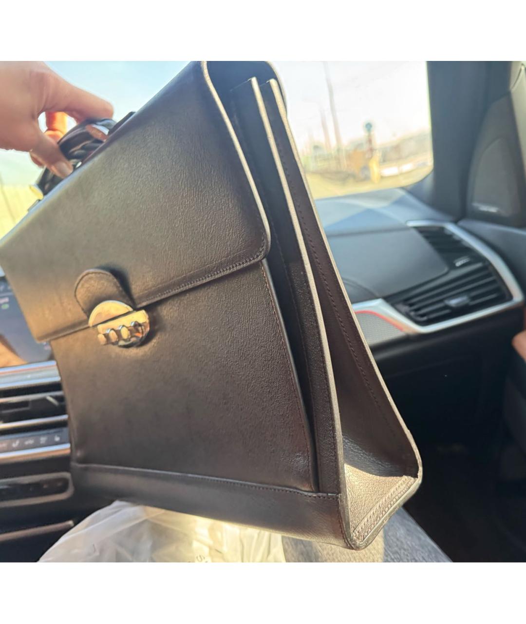 BRIONI Черный кожаный портфель, фото 6