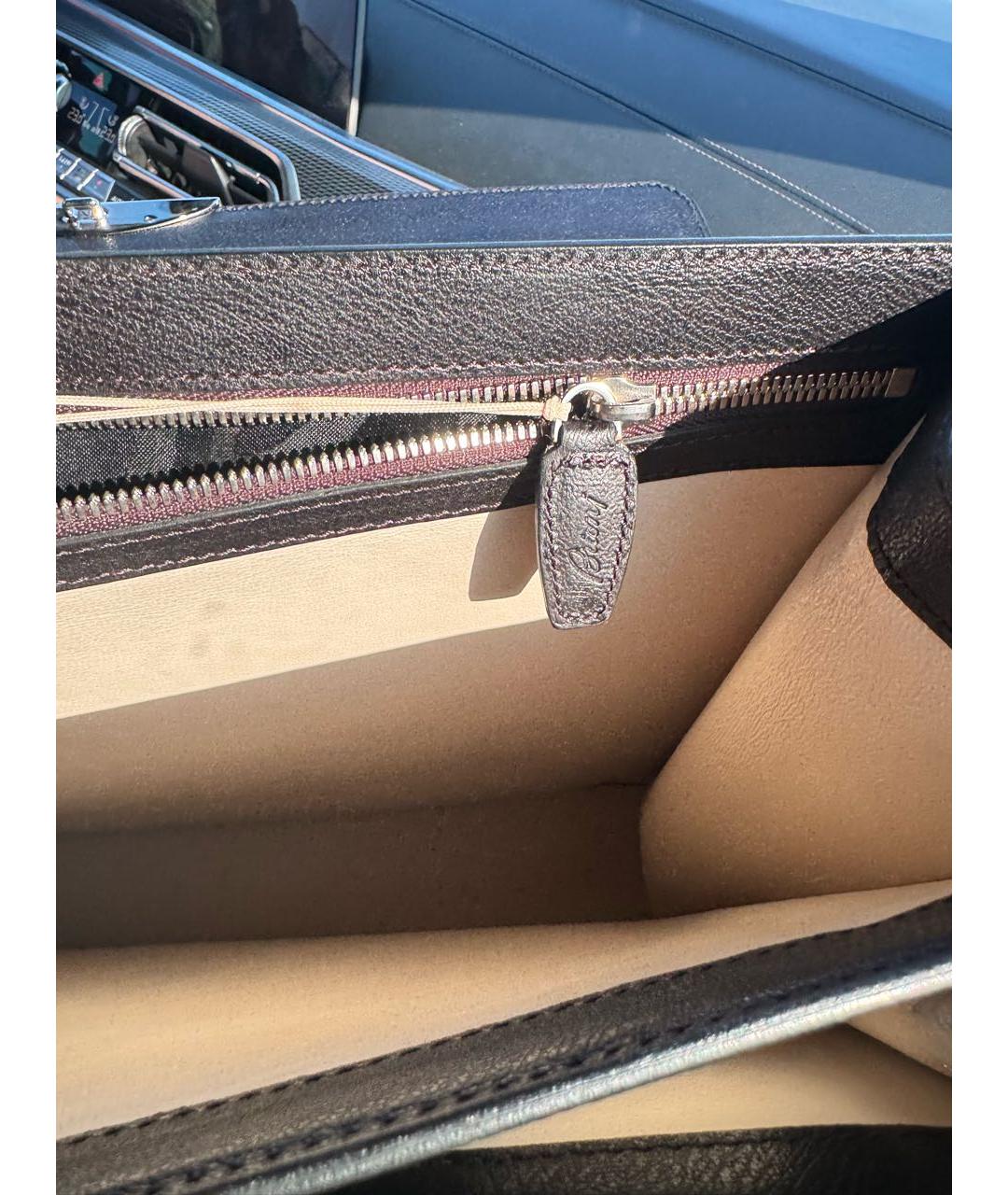 BRIONI Черный кожаный портфель, фото 5