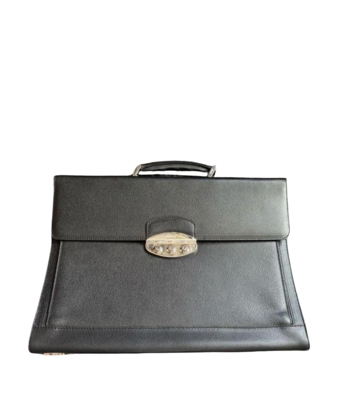 BRIONI Черный кожаный портфель, фото 9