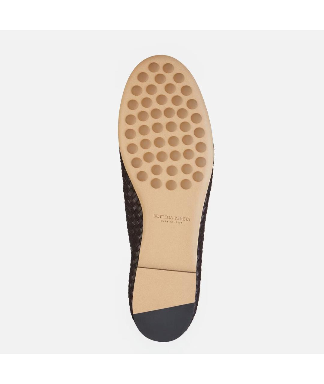 BOTTEGA VENETA Коричневые кожаные балетки, фото 3