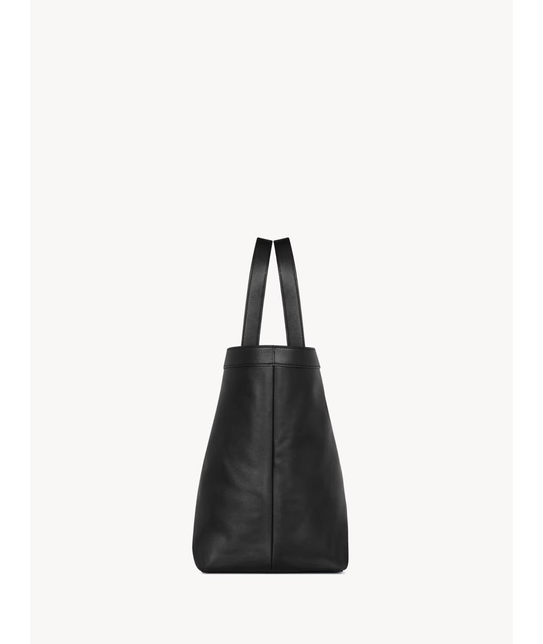 SAINT LAURENT Черная кожаная сумка тоут, фото 3