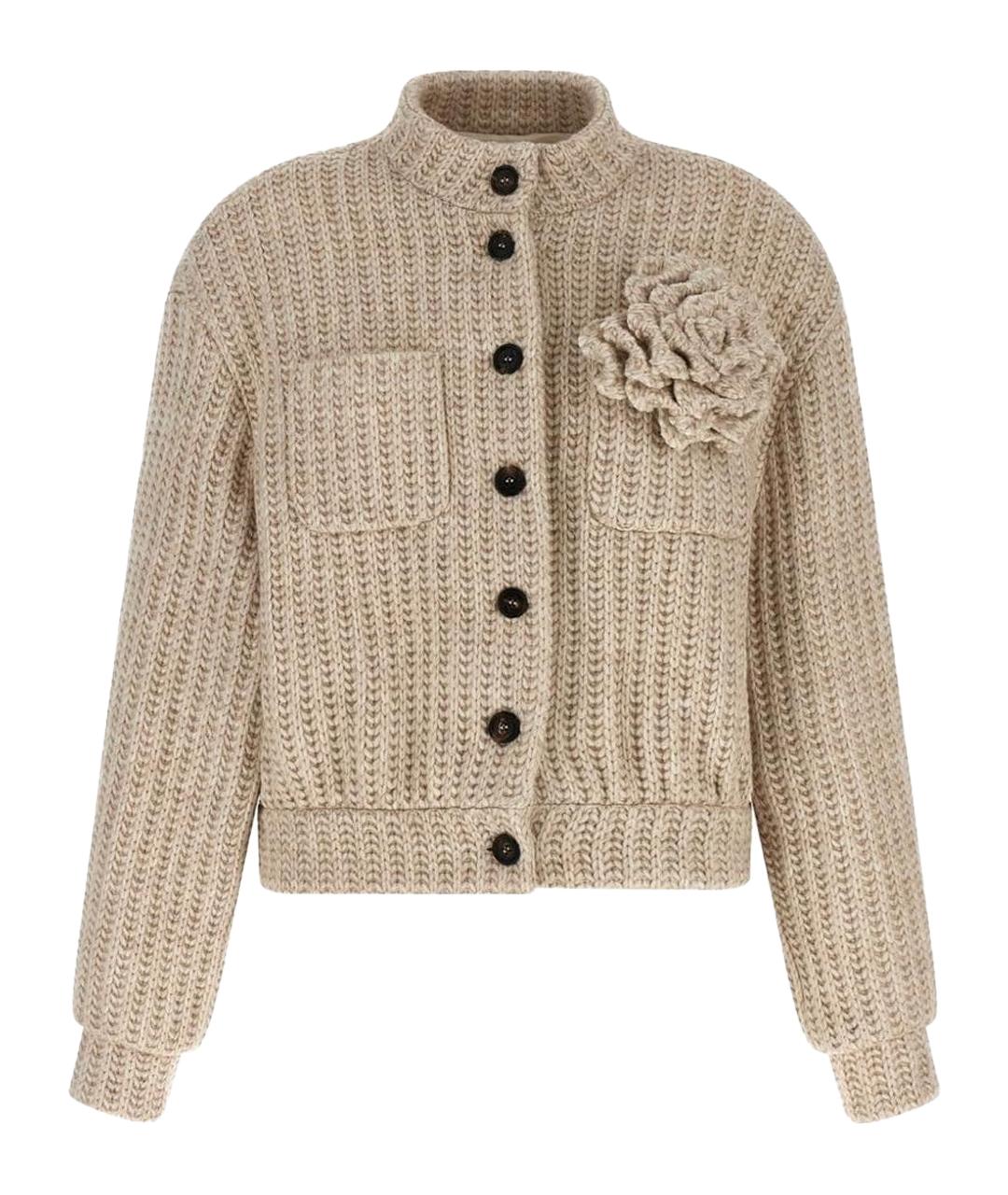 GIUSEPPE DI MORABITO Бежевый шерстяной кардиган, фото 1