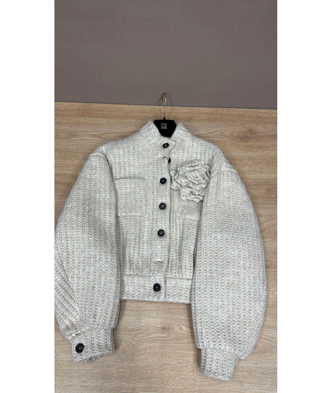 GIUSEPPE DI MORABITO Бежевый шерстяной кардиган, фото 2