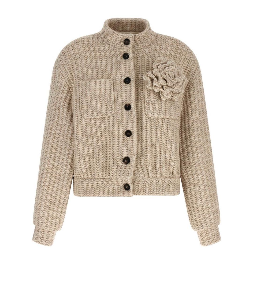 GIUSEPPE DI MORABITO Бежевый шерстяной кардиган, фото 3