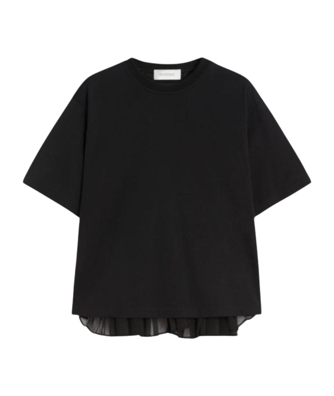 SPORTMAX Черная хлопковая футболка, фото 1