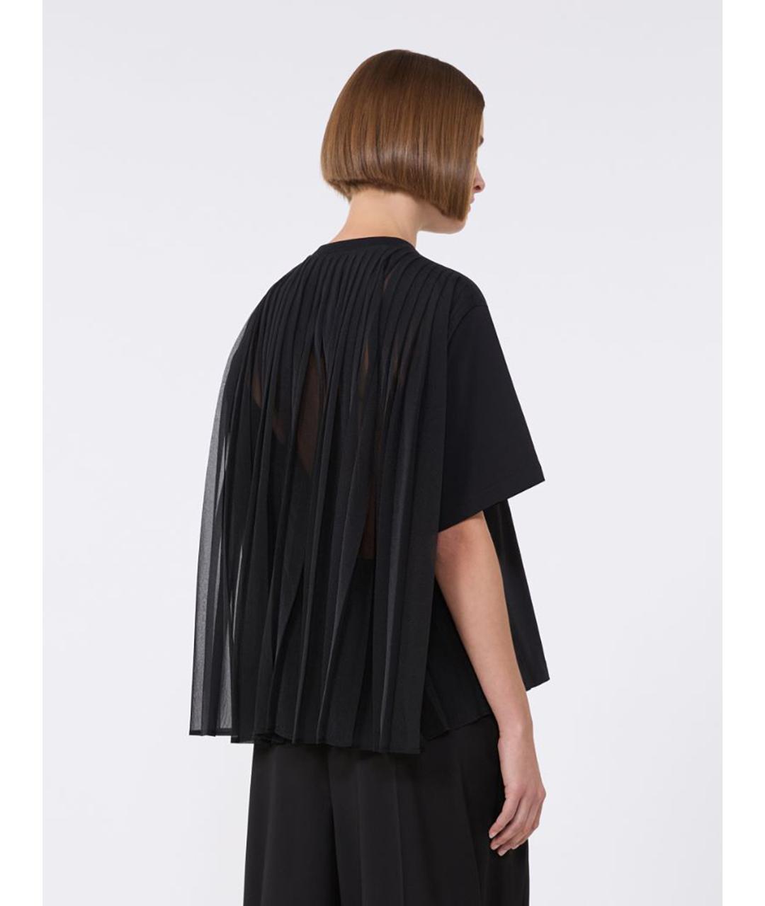 SPORTMAX Черная хлопковая футболка, фото 4