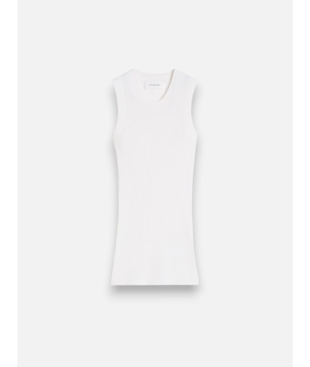 SPORTMAX Белая хлопковая майка, фото 6