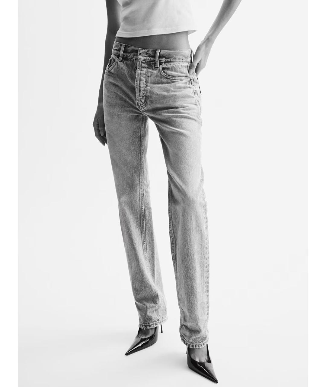 SAINT LAURENT Синие хлопковые прямые джинсы, фото 2