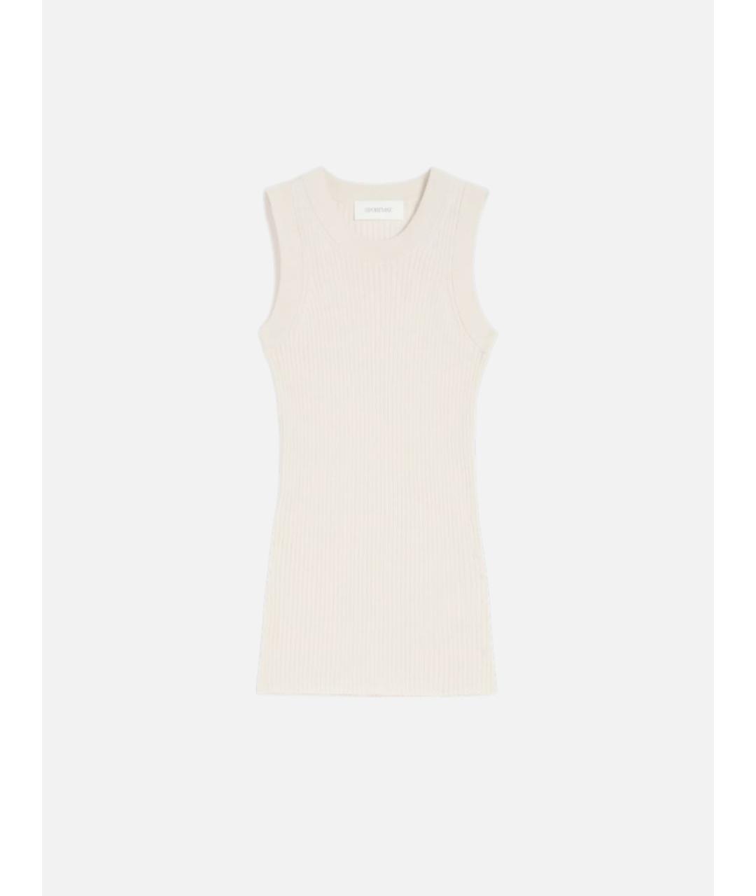 SPORTMAX Бежевая хлопковая майка, фото 6