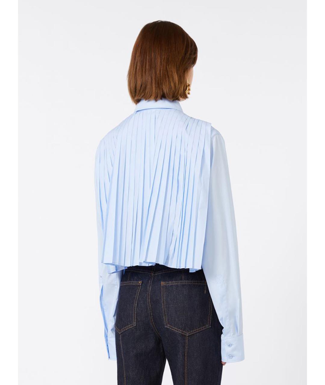 SPORTMAX Синяя хлопковая рубашка, фото 4