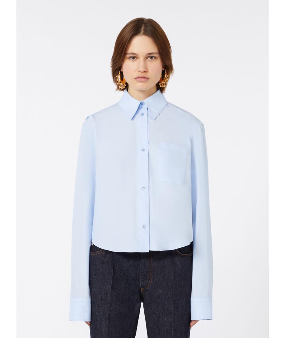 SPORTMAX Синяя хлопковая рубашка, фото 3