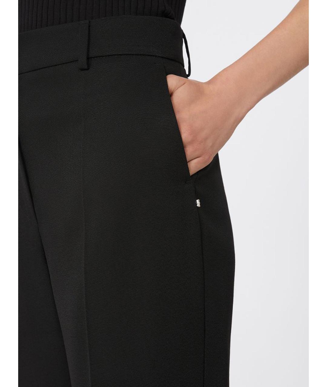 SPORTMAX Черные вискозные брюки широкие, фото 5